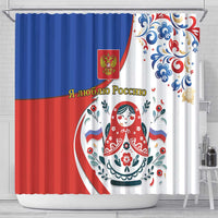 Matryoshka Doll Shower Curtain Flag Color Style No2 - Wonder Print Shop