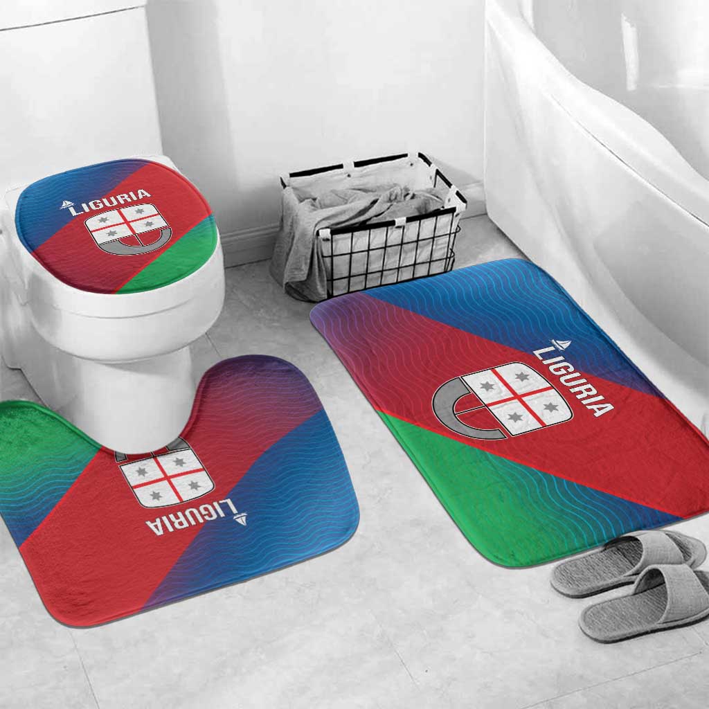 Italy Liguria Bathroom Set Emblem With Flag Style - Wonder Print Shop