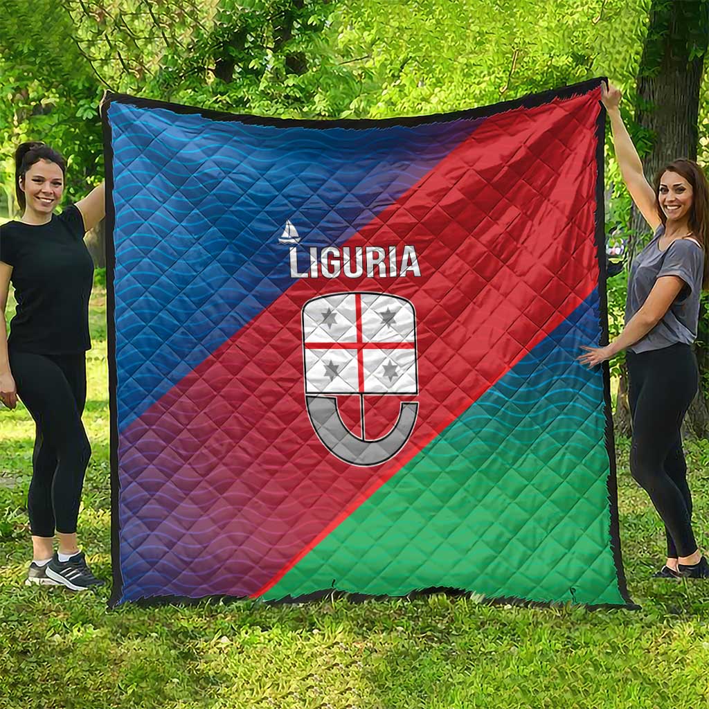 Italy Liguria Quilt Emblem With Flag Style - Wonder Print Shop