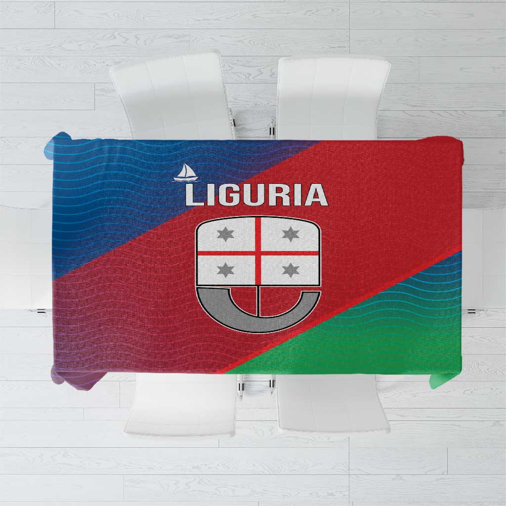 Italy Liguria Tablecloth Emblem With Flag Style - Wonder Print Shop