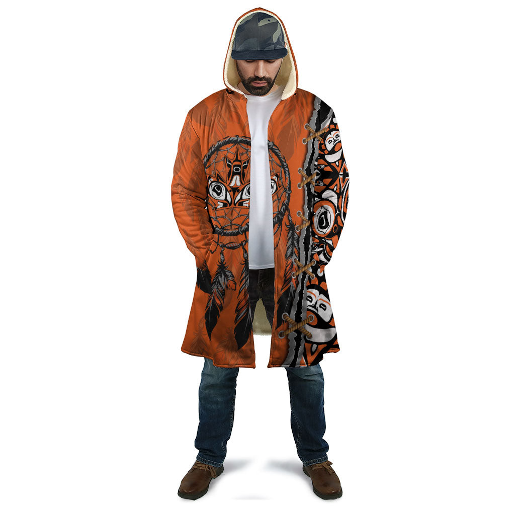 Canada Indigenous Orange Shirt Day Cloak Haida Dreamcatcher Art