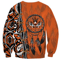 Canada Indigenous Orange Shirt Day Sweatshirt Haida Dreamcatcher Art