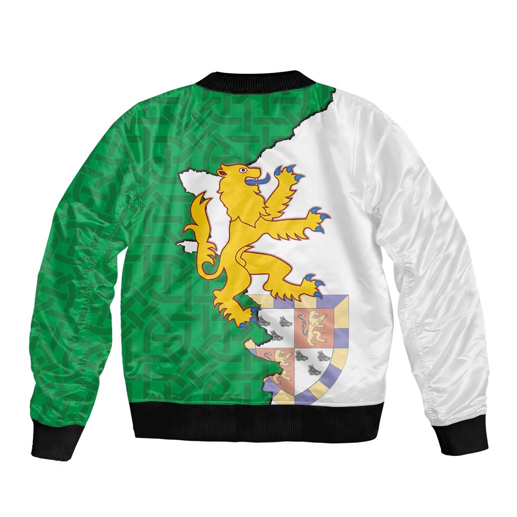 Radnorshire Wales Bomber Jacket Map and Emblem Celtic Style - Wonder Print Shop