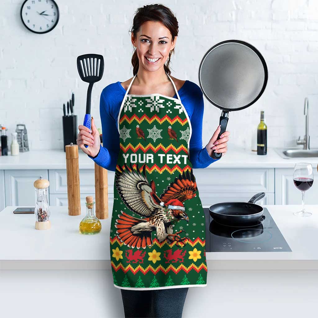 Personalized Radnorshire Wales Christmas Apron Red-Tailed Hawk Design - Wonder Print Shop