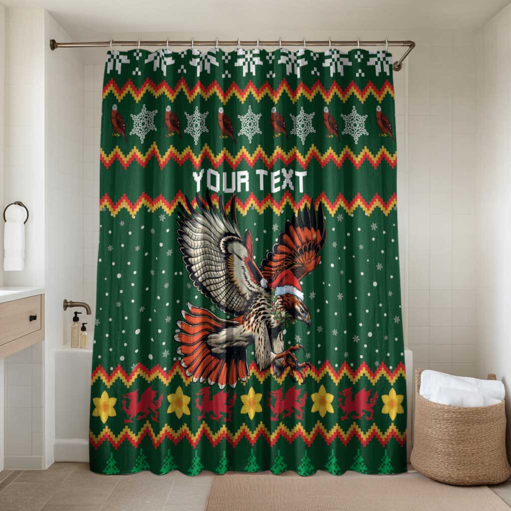 Personalized Radnorshire Wales Christmas Bathroom Set Red-Tailed Hawk Design - Wonder Print Shop