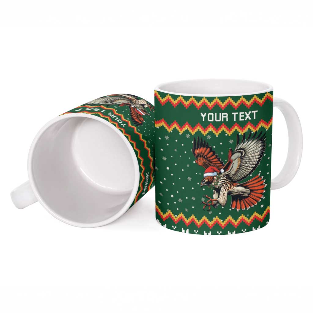 Personalized Radnorshire Wales Christmas Ceramic Mug Red-Tailed Hawk Design - Wonder Print Shop
