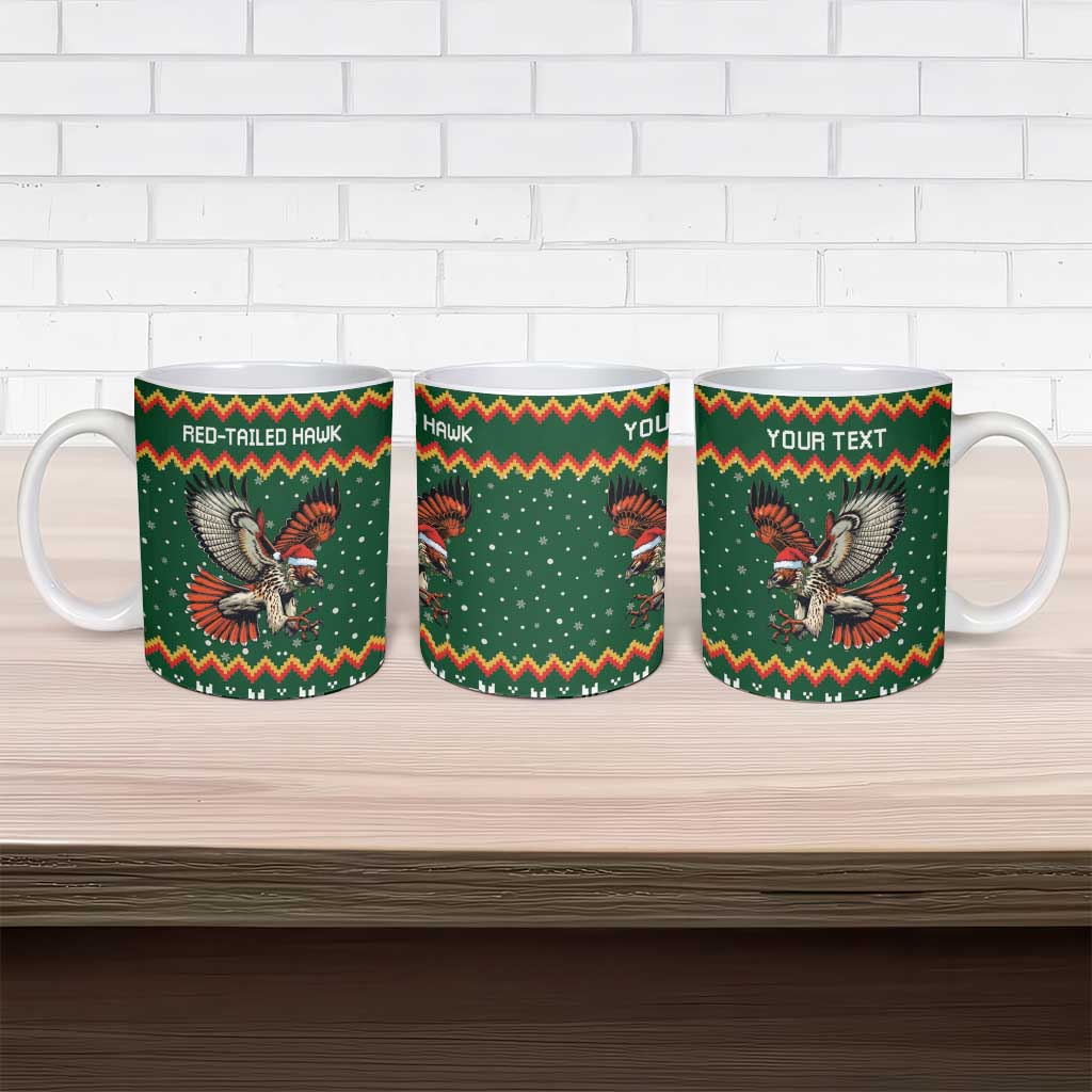 Personalized Radnorshire Wales Christmas Ceramic Mug Red-Tailed Hawk Design - Wonder Print Shop