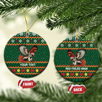 Personalized Radnorshire Wales Christmas Ceramic Ornament Red-Tailed Hawk Design - Wonder Print Shop