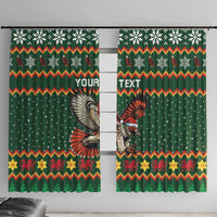 Personalized Radnorshire Wales Christmas Window Curtain Red-Tailed Hawk Design - Wonder Print Shop