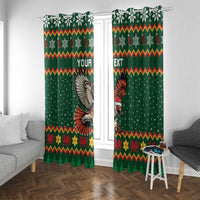 Personalized Radnorshire Wales Christmas Window Curtain Red-Tailed Hawk Design - Wonder Print Shop