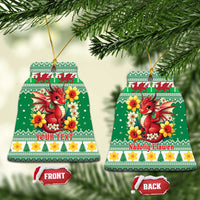 Personalized Wales Christmas Ceramic Ornament Cute Red Welsh Dragon and Daffodils - Wonder Print Shop