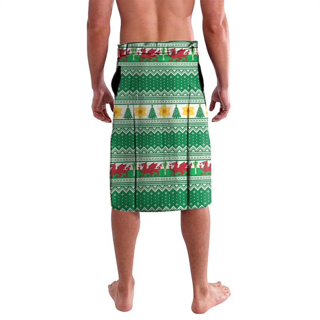 Personalized Wales Christmas Lavalava Cute Red Welsh Dragon and Daffodils - Wonder Print Shop