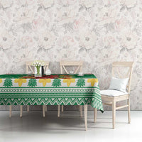 Personalized Wales Christmas Tablecloth Cute Red Welsh Dragon and Daffodils - Wonder Print Shop