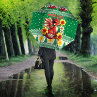 Personalized Wales Christmas Umbrella Cute Red Welsh Dragon and Daffodils - Wonder Print Shop