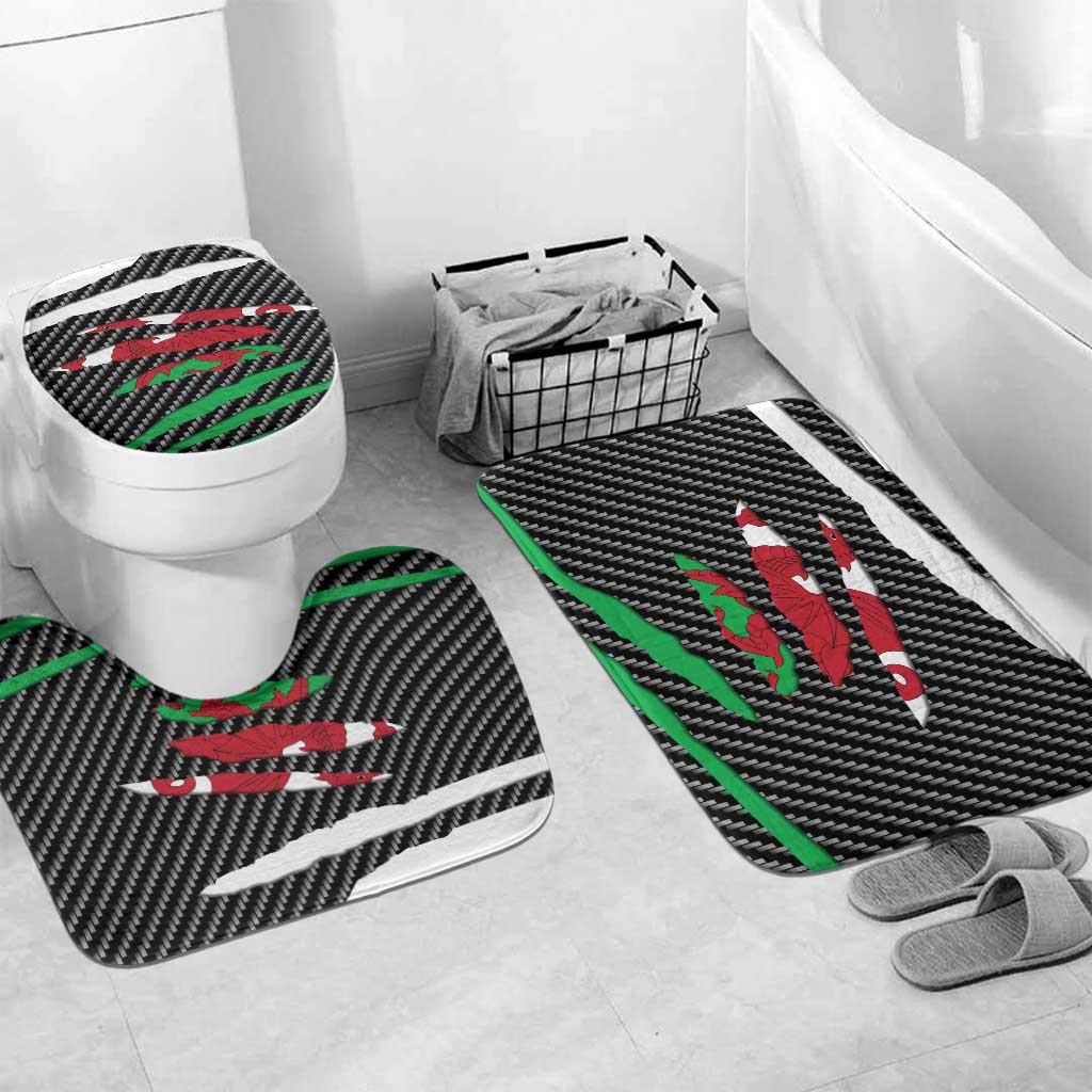 Wales Beast Bathroom Set Ripped Flag Graphic - Wonder Print Shop