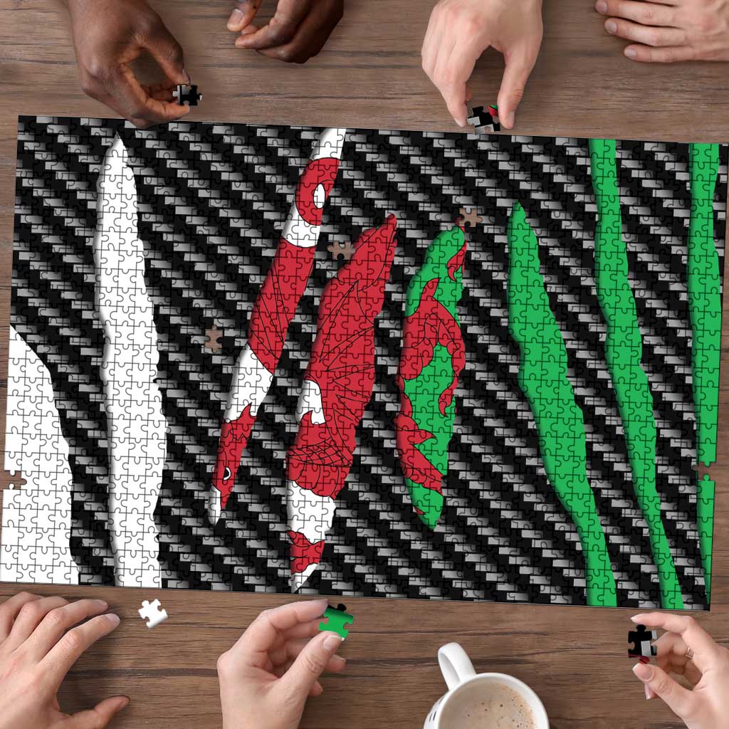 Wales Beast Puzzle Ripped Flag Graphic - Wonder Print Shop