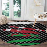 Wales Beast Round Carpet Ripped Flag Graphic - Wonder Print Shop