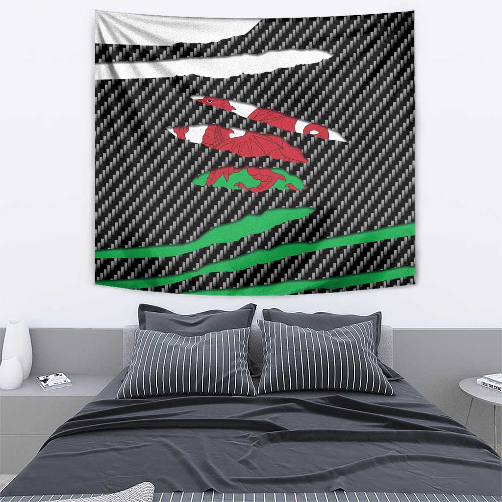 Wales Beast Tapestry Ripped Flag Graphic - Wonder Print Shop