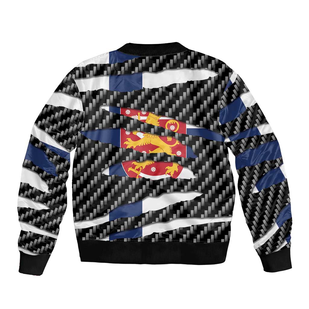 Finland Beast Bomber Jacket Ripped Flag Graphic - Wonder Print Shop