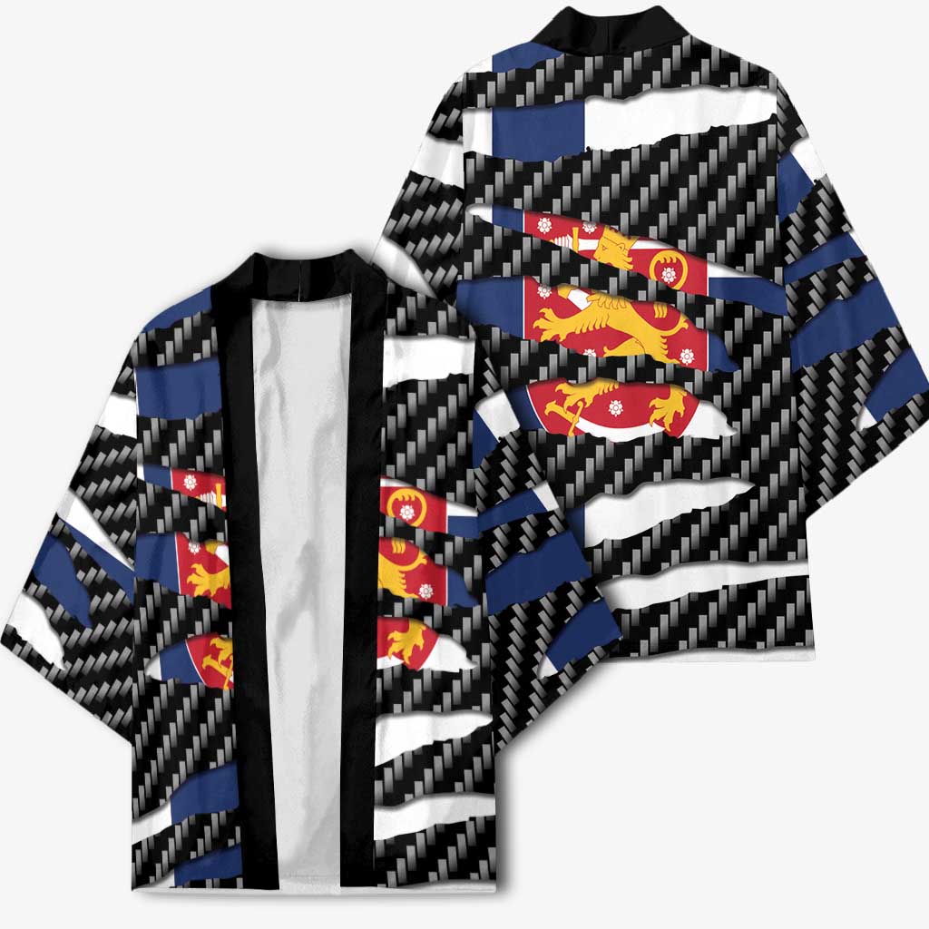Finland Beast Kimono Ripped Flag Graphic - Wonder Print Shop
