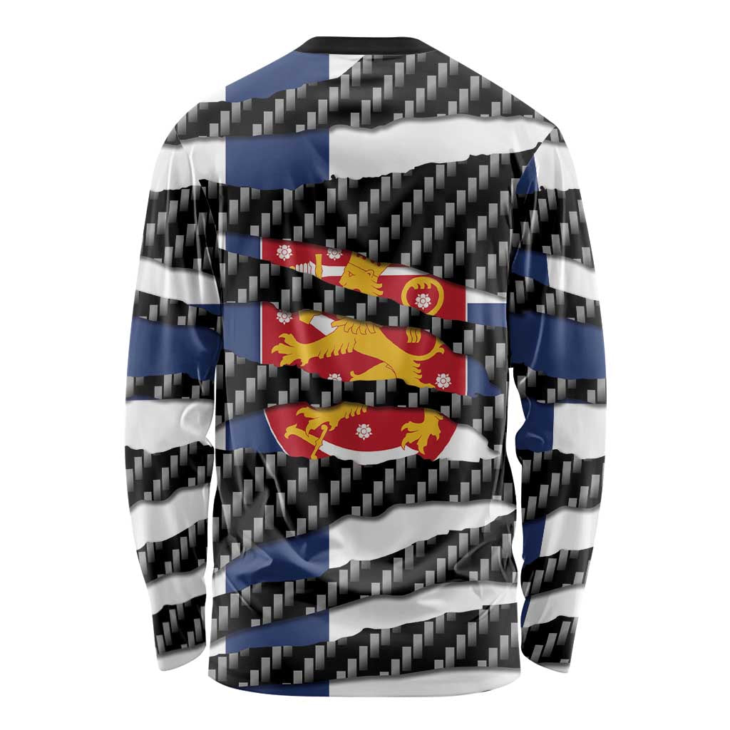 Finland Beast Long Sleeve Shirt Ripped Flag Graphic - Wonder Print Shop
