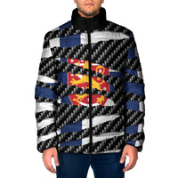 Finland Beast Padded Jacket Ripped Flag Graphic - Wonder Print Shop