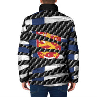 Finland Beast Padded Jacket Ripped Flag Graphic - Wonder Print Shop