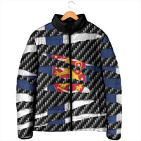 Finland Beast Padded Jacket Ripped Flag Graphic - Wonder Print Shop