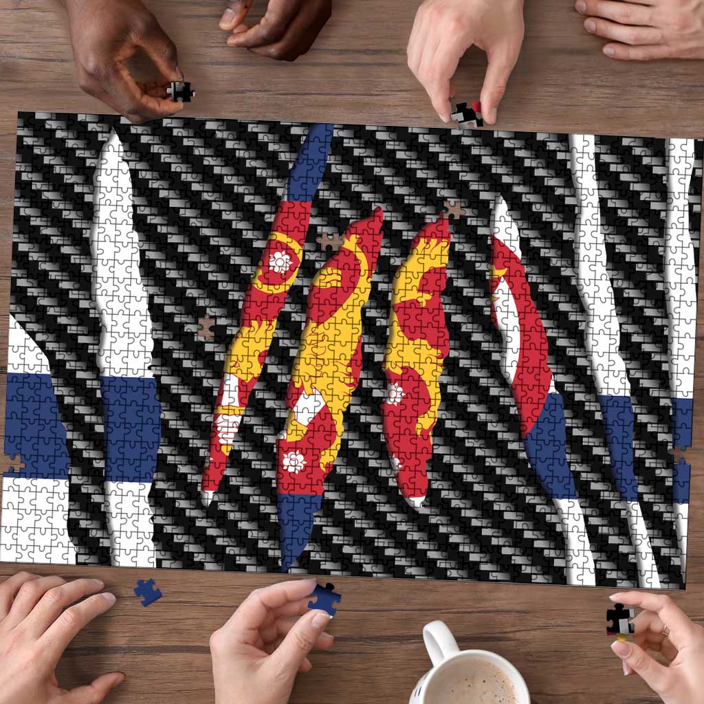 Finland Beast Puzzle Ripped Flag Graphic - Wonder Print Shop