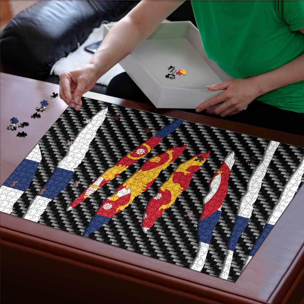 Finland Beast Puzzle Ripped Flag Graphic - Wonder Print Shop
