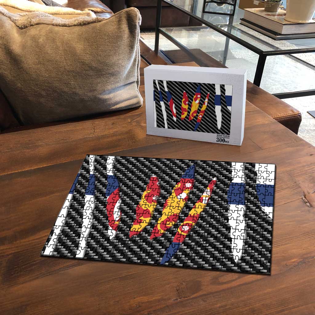 Finland Beast Puzzle Ripped Flag Graphic - Wonder Print Shop