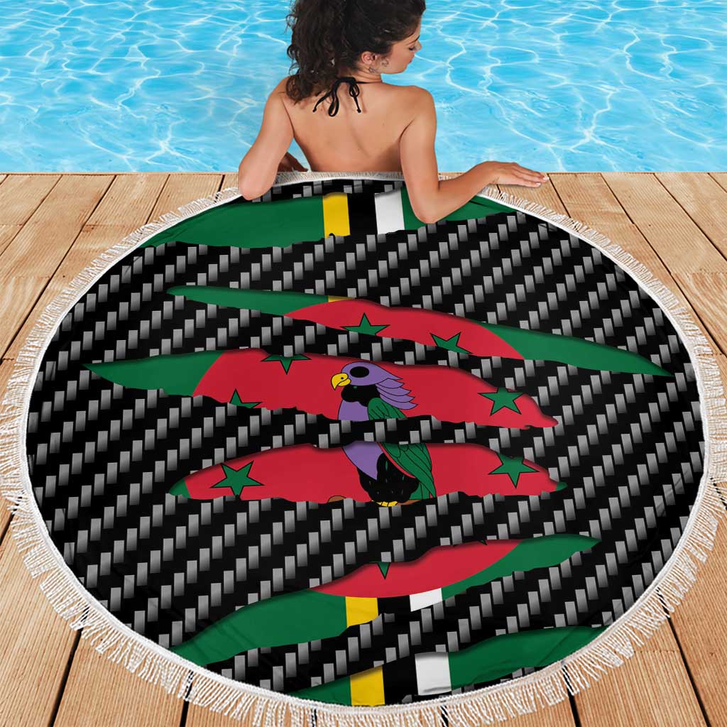 Dominica Beast Beach Blanket Ripped Flag Graphic - Wonder Print Shop