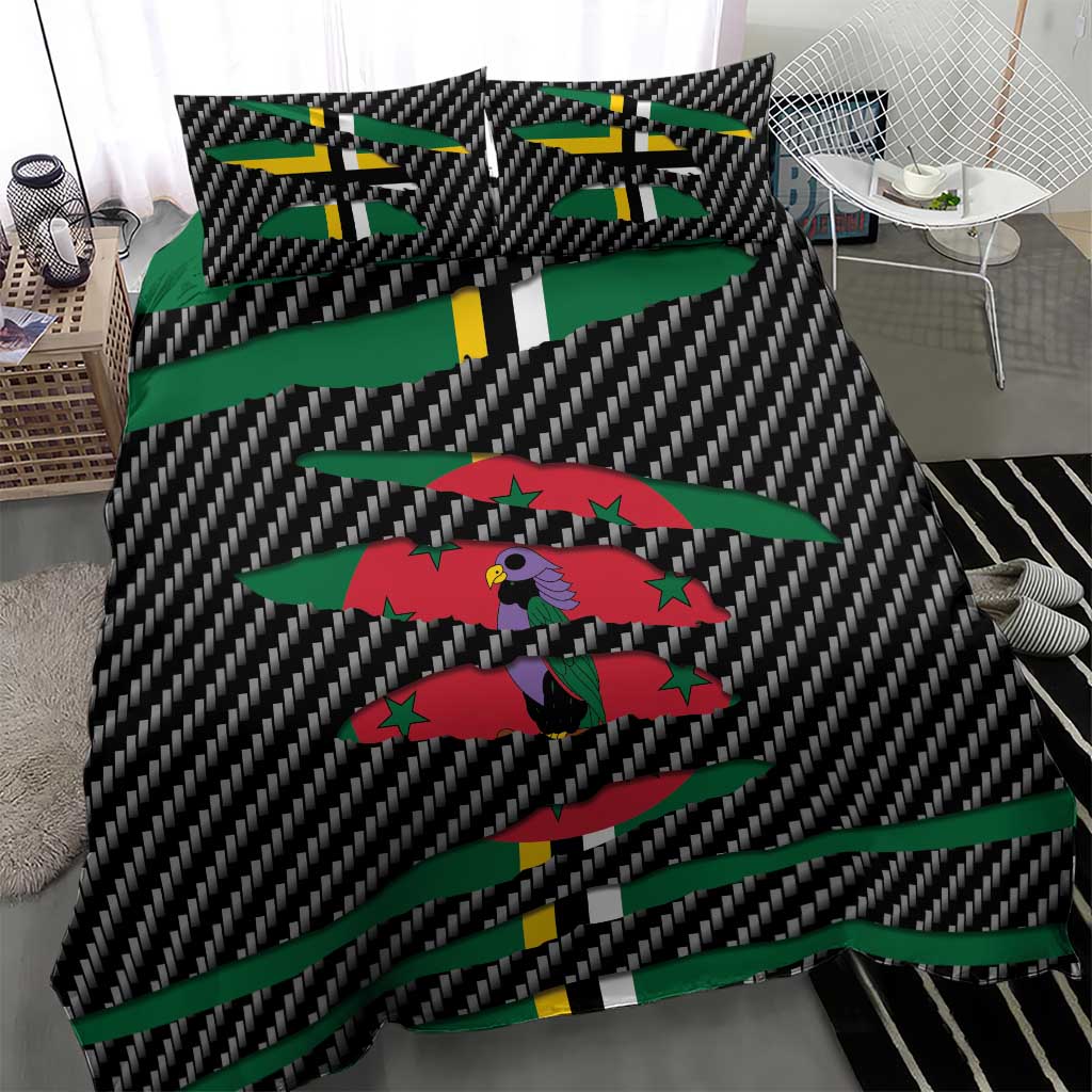 Dominica Beast Bedding Set Ripped Flag Graphic - Wonder Print Shop