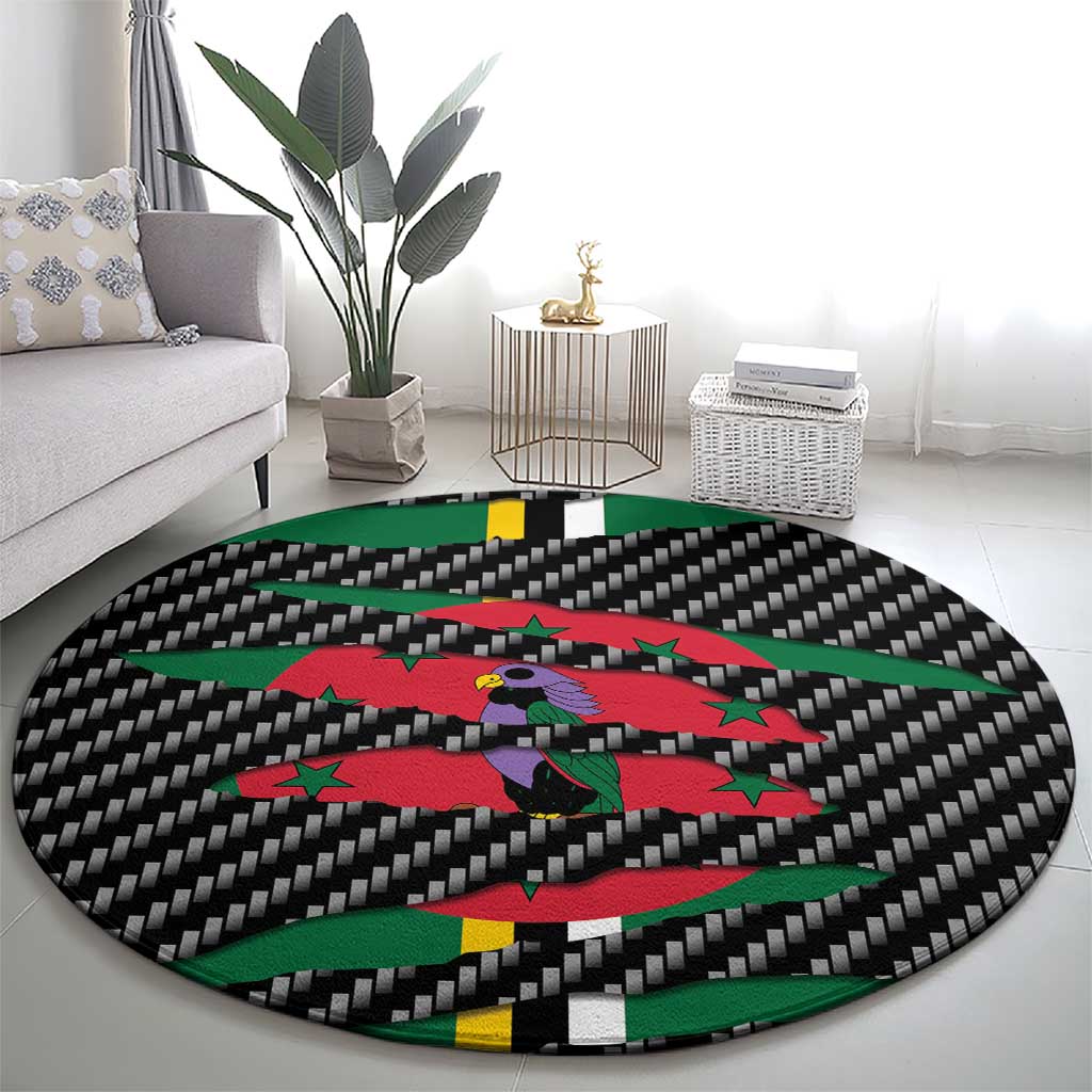 Dominica Beast Round Carpet Ripped Flag Graphic - Wonder Print Shop