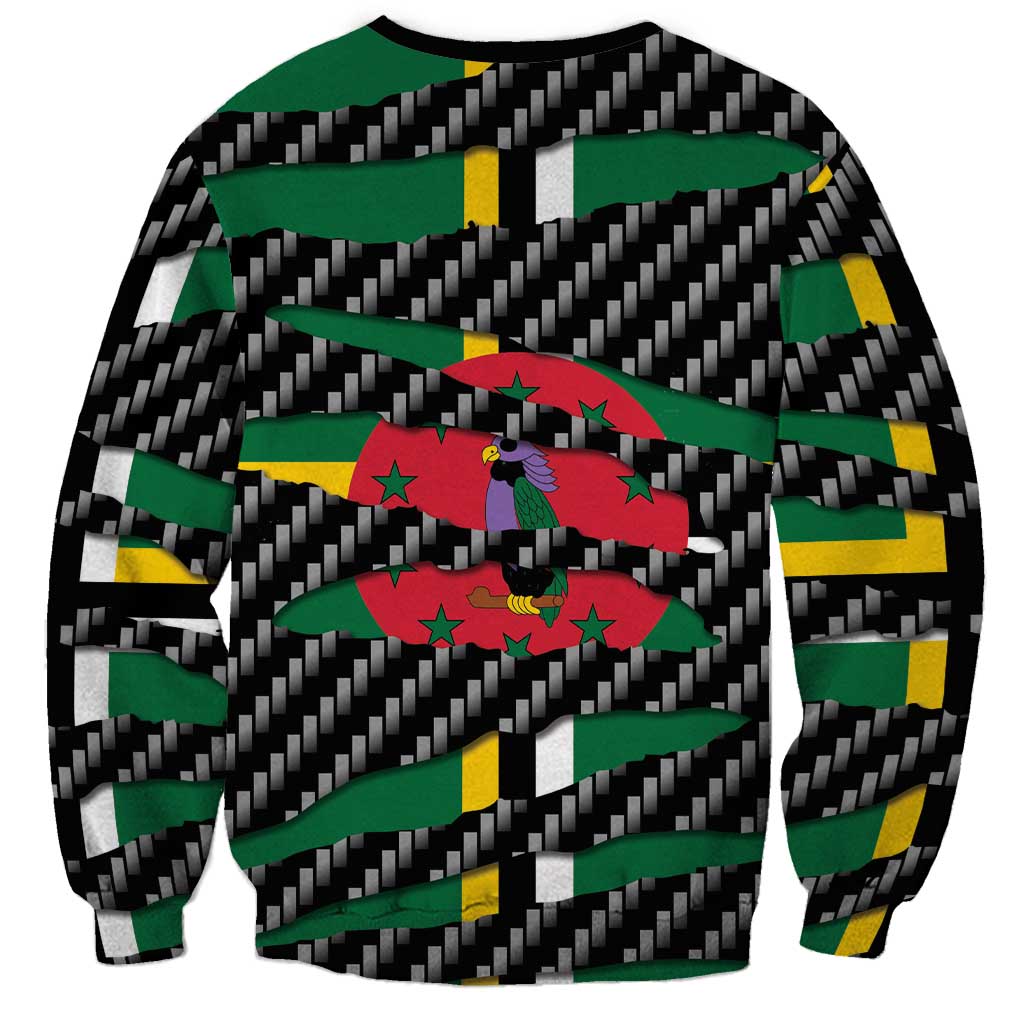 Dominica Beast Sweatshirt Ripped Flag Graphic - Wonder Print Shop