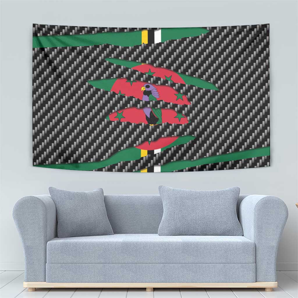 Dominica Beast Tapestry Ripped Flag Graphic - Wonder Print Shop