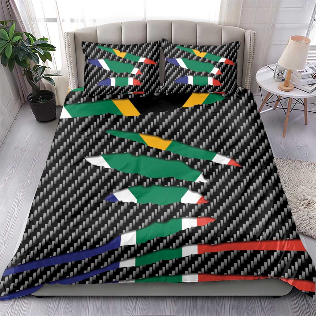 South Africa Beast Bedding Set Ripped Flag Graphic - Wonder Print Shop