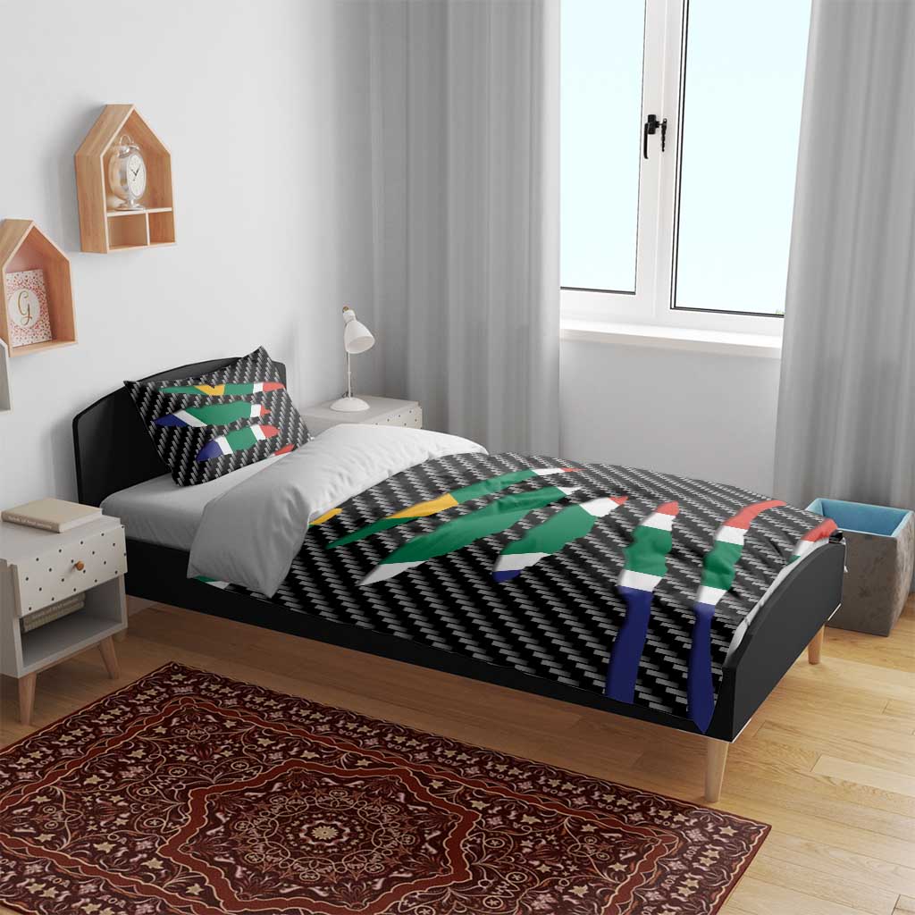 South Africa Beast Bedding Set Ripped Flag Graphic - Wonder Print Shop