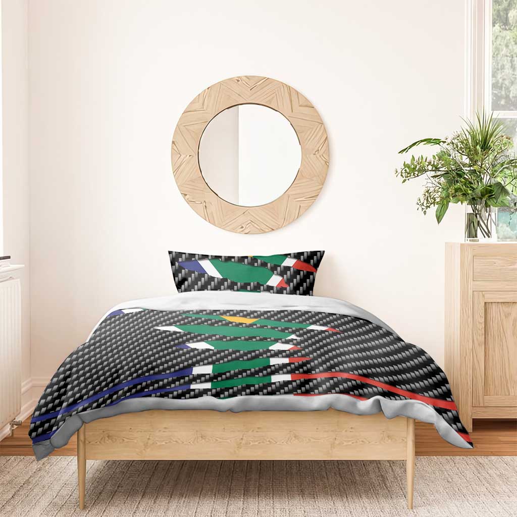 South Africa Beast Bedding Set Ripped Flag Graphic - Wonder Print Shop