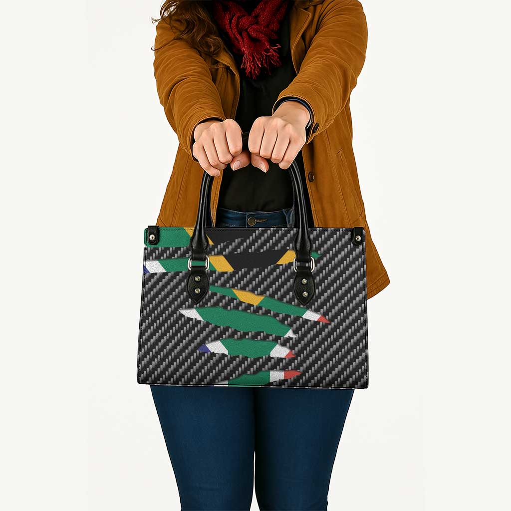 South Africa Beast Leather Bag Ripped Flag Graphic - Wonder Print Shop