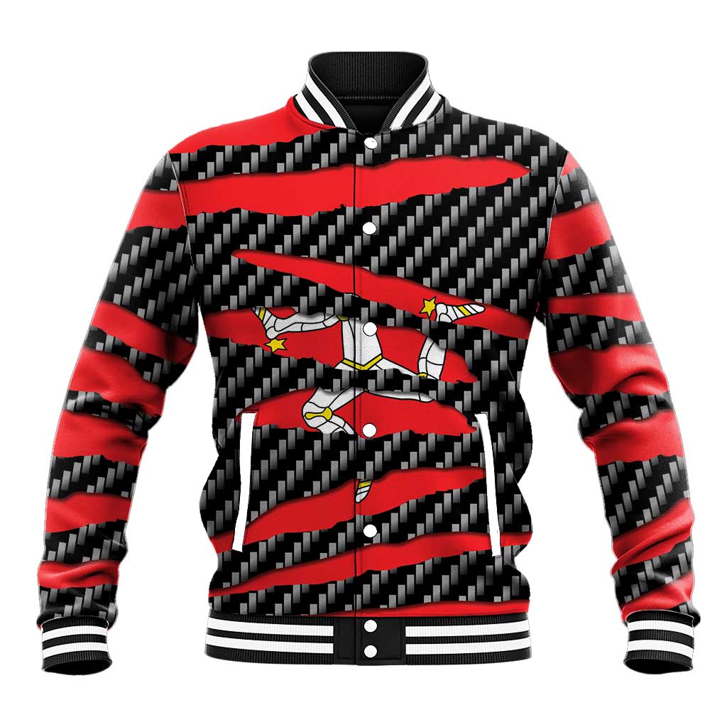 Isle of Man Beast Baseball Jacket Ripped Flag Graphic - Wonder Print Shop