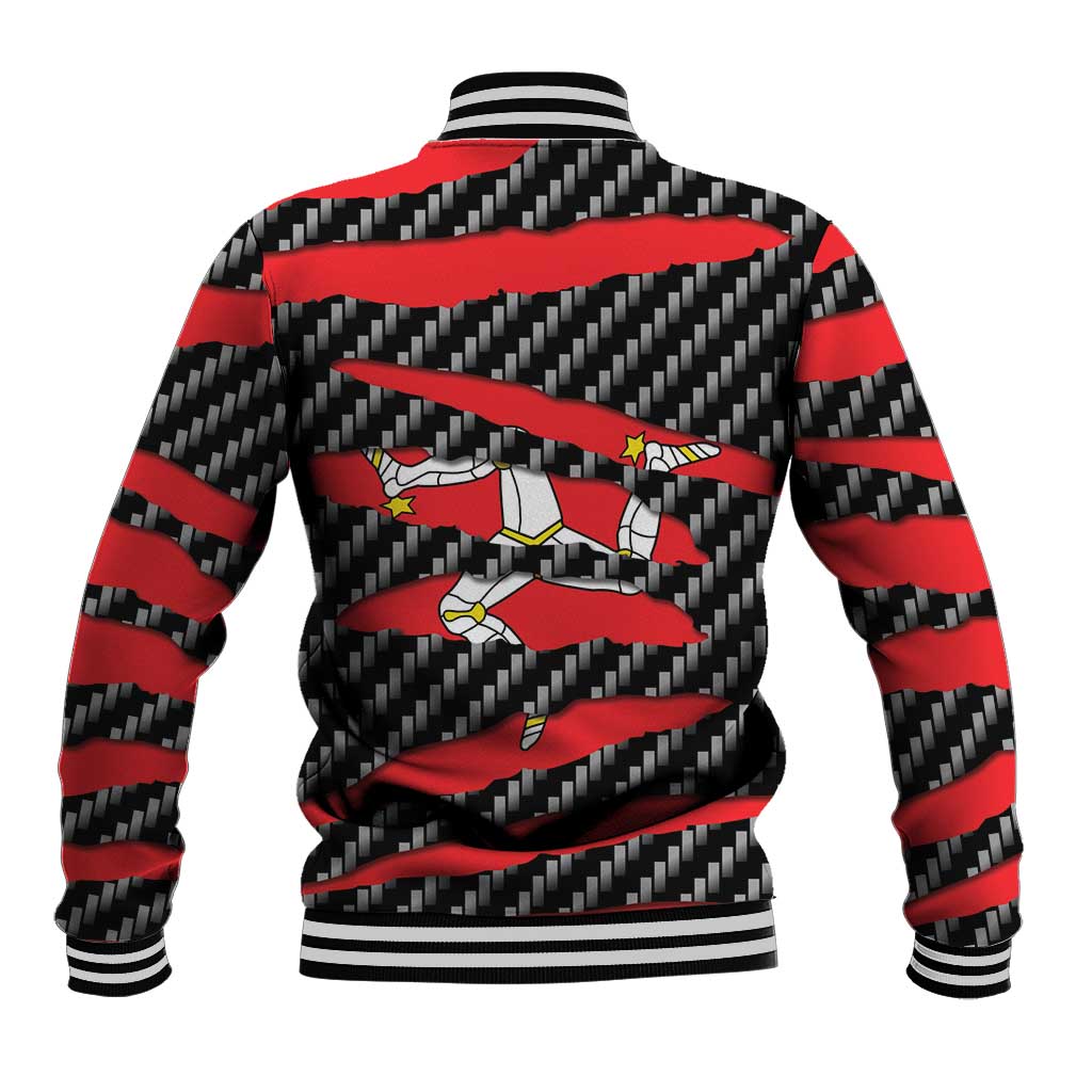 Isle of Man Beast Baseball Jacket Ripped Flag Graphic - Wonder Print Shop