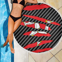 Isle of Man Beast Beach Blanket Ripped Flag Graphic - Wonder Print Shop