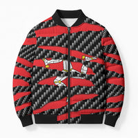 Isle of Man Beast Bomber Puffer Jacket Ripped Flag Graphic - Wonder Print Shop