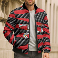 Isle of Man Beast Bomber Puffer Jacket Ripped Flag Graphic - Wonder Print Shop