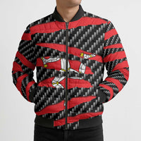Isle of Man Beast Bomber Puffer Jacket Ripped Flag Graphic - Wonder Print Shop