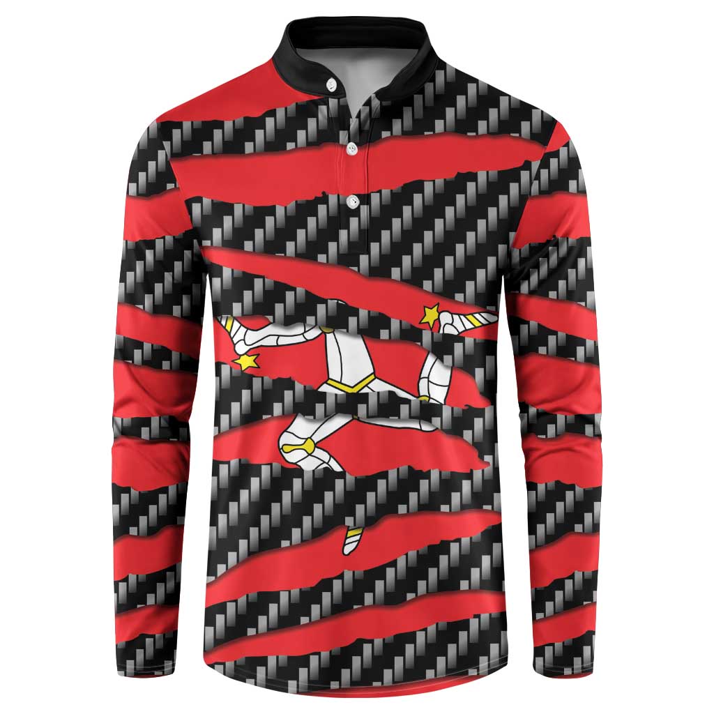 Isle of Man Beast Button Sweatshirt Ripped Flag Graphic - Wonder Print Shop