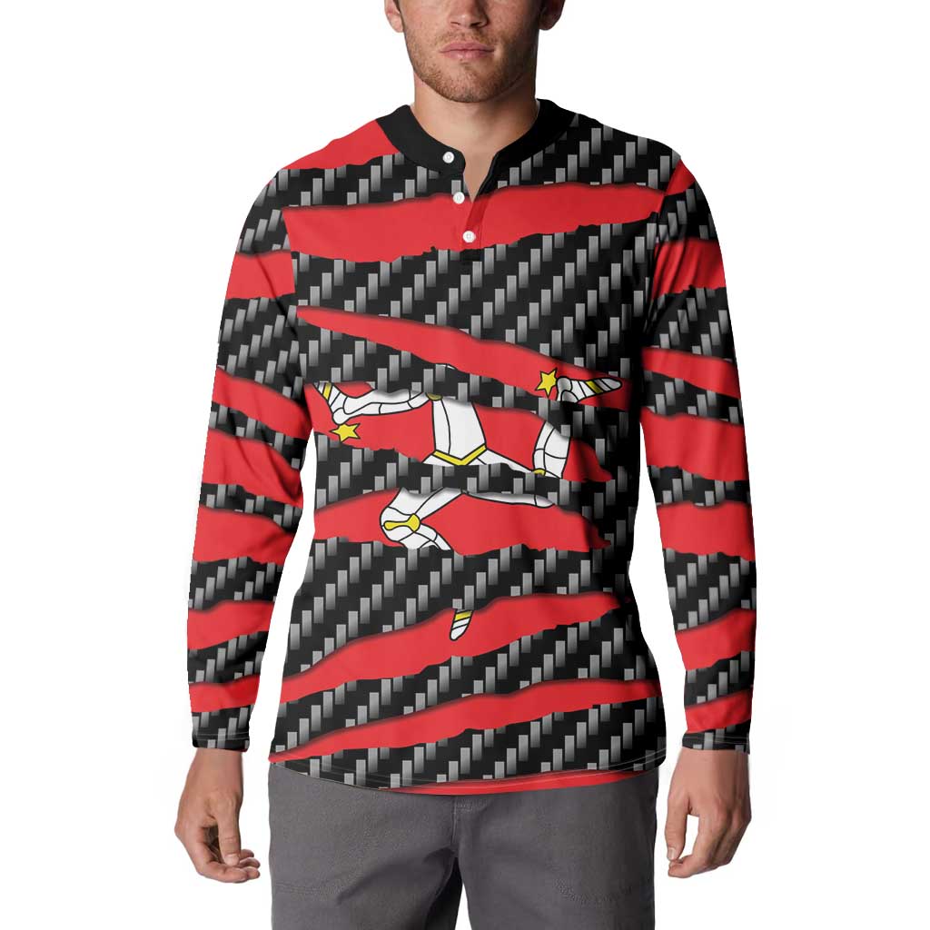 Isle of Man Beast Button Sweatshirt Ripped Flag Graphic - Wonder Print Shop