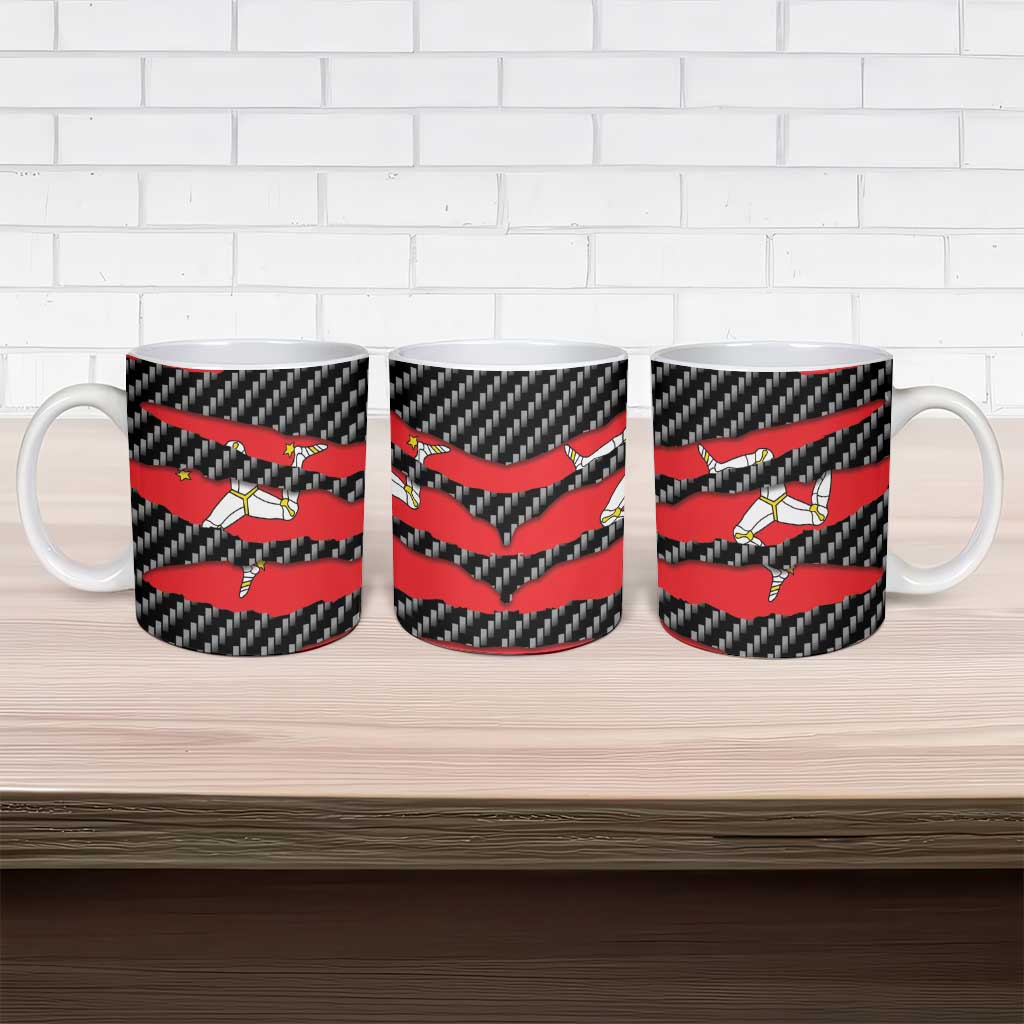 Isle of Man Beast Ceramic Mug Ripped Flag Graphic - Wonder Print Shop