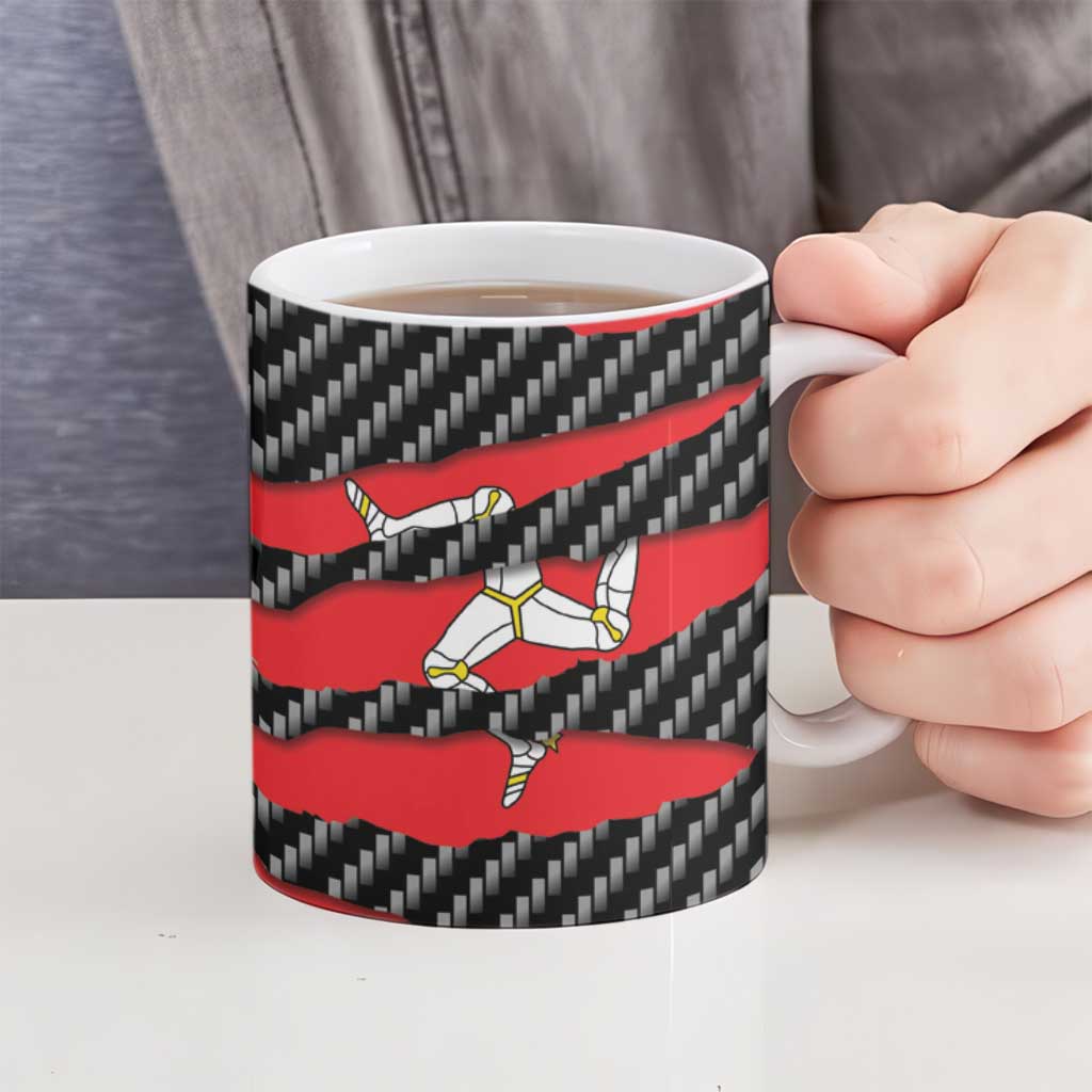 Isle of Man Beast Ceramic Mug Ripped Flag Graphic - Wonder Print Shop